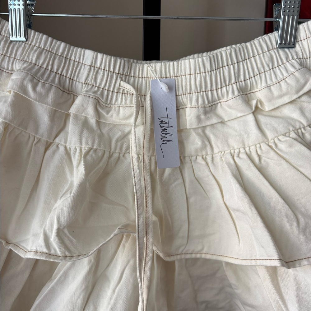 Talulah Cream Ruffled Mini Skirt NWT - Picture 2 of 6